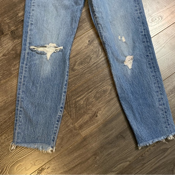 Levi’s wedgie fit jeans high rise tapered leg chewed hem size 27 - Picture 16 of 16